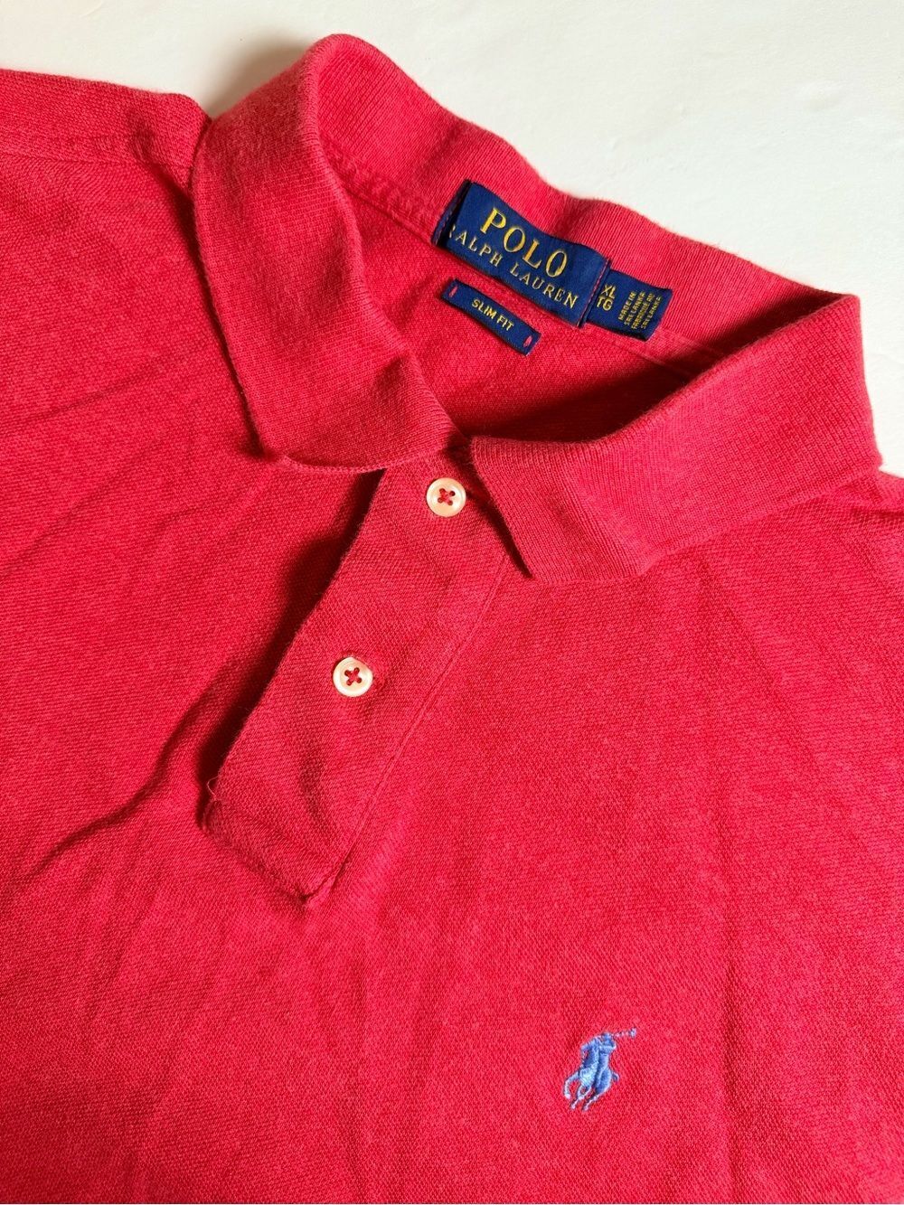Polo Ralph Lauren Men's Slim Fit Polo Shirt XL Red Short Sleeve Embroidered Pony